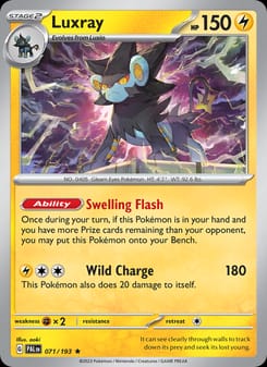 Luxray 071/193 Rare – Paldea Evolved Pokémon card
