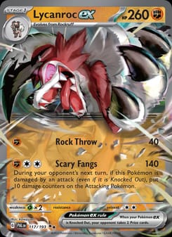 Lycanroc ex 117/193 Double Rare – Paldea Evolved Pokémon card