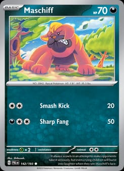 Maschiff 142/193 Common – Paldea Evolved Pokémon card
