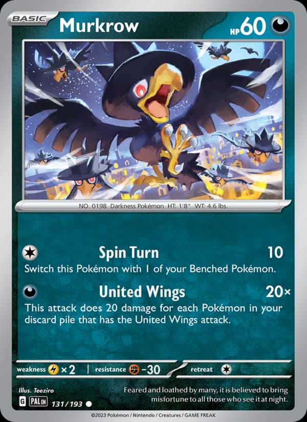 Murkrow 131/193 Paldea Evolved Pokémon card