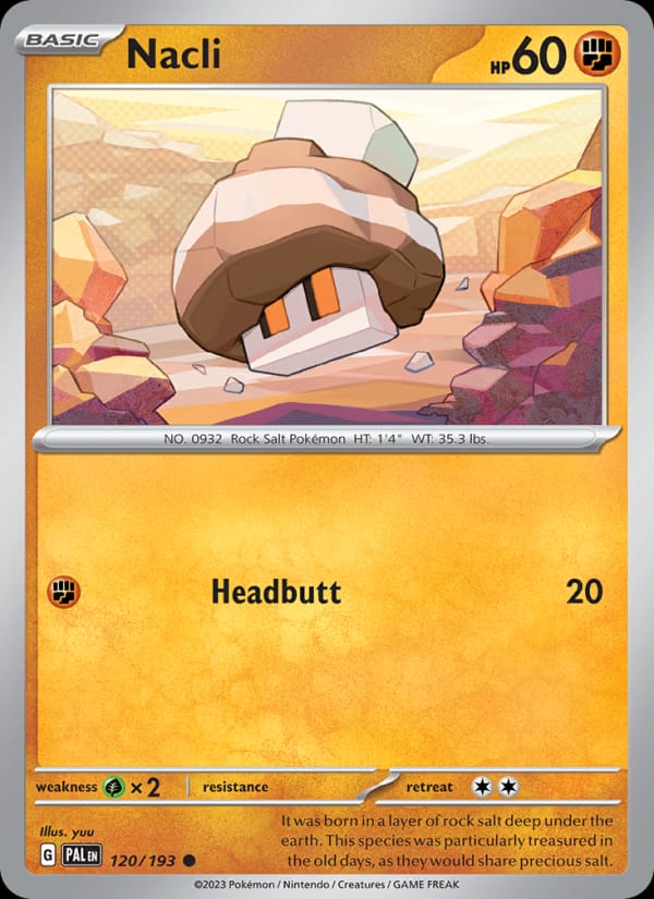 Nacli 120/193 Paldea Evolved Pokémon card