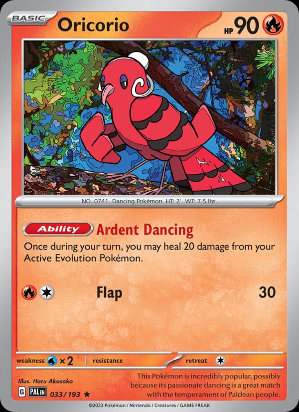 Oricorio 033/193 Paldea Evolved Pokémon card
