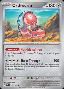 Orthworm 151/193 Rare – Paldea Evolved Pokémon card