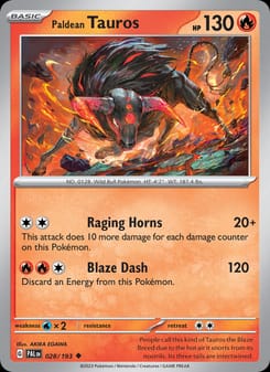 Paldean Tauros 028/193 Uncommon – Paldea Evolved Pokémon card