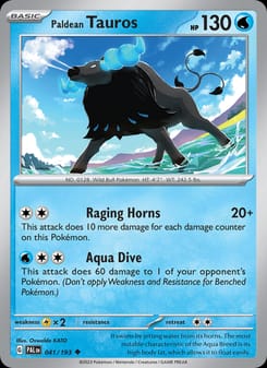 Paldean Tauros 041/193 Uncommon – Paldea Evolved Pokémon card