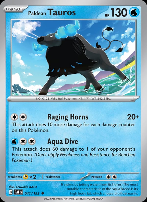 Paldean Tauros 041/193 Paldea Evolved Pokémon card