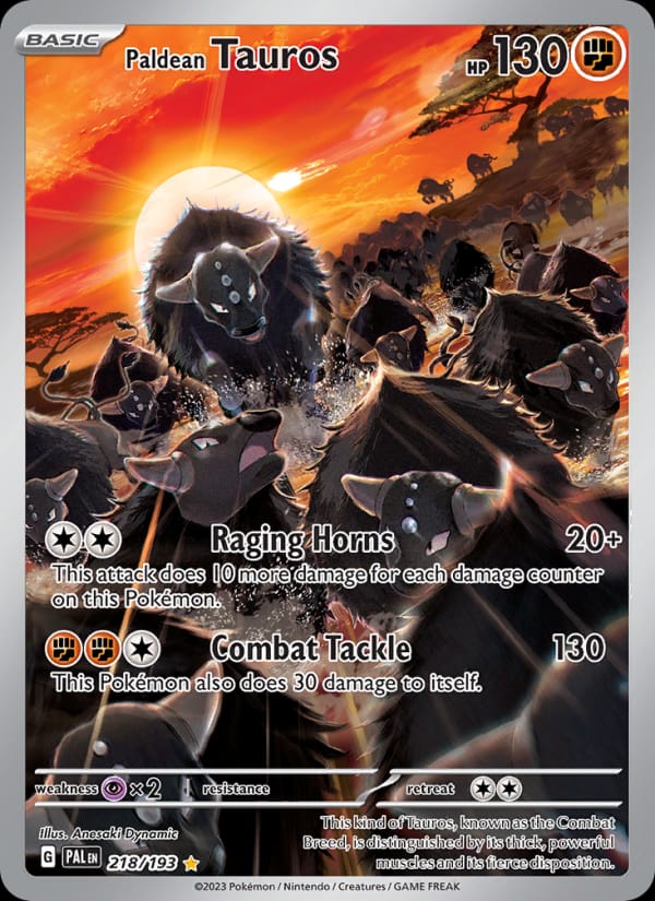 Paldean Tauros 218/193 Paldea Evolved Pokémon card