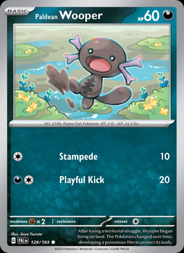 Paldean Wooper 129/193 Paldea Evolved Pokémon card