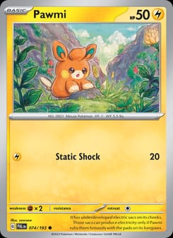 Pawmi 074/193 Common – Paldea Evolved Pokémon card