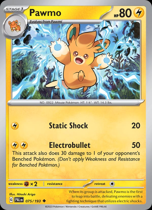 Pawmo 075/193 Paldea Evolved Pokémon card
