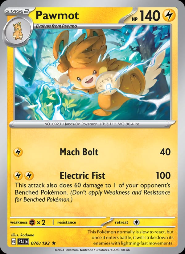 Pawmot 076/193 Paldea Evolved Pokémon card