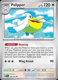 Pelipper 159/193 Uncommon – Paldea Evolved Pokémon card