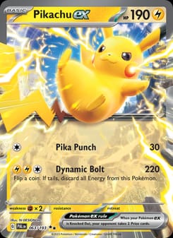 Pikachu ex 063/193 Double Rare – Paldea Evolved Pokémon card