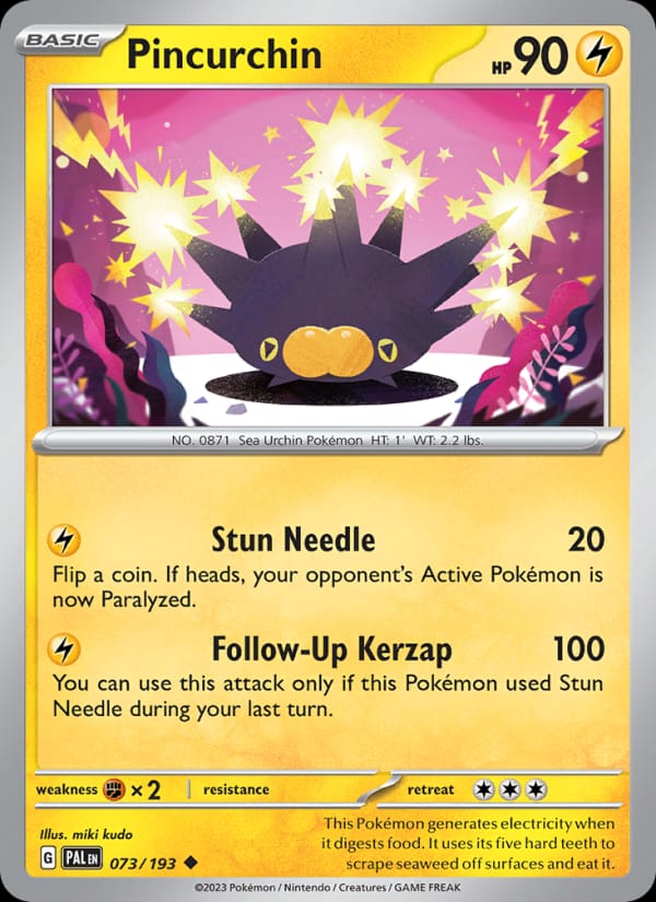Pincurchin 073/193 Paldea Evolved Pokémon card