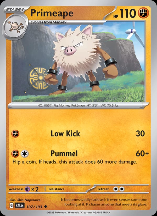 Primeape 107/193 Paldea Evolved Pokémon card