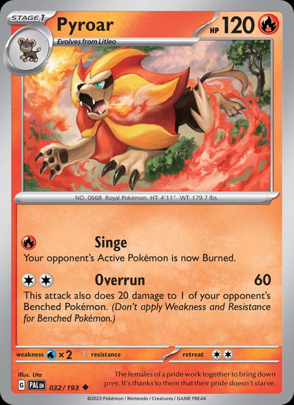 Pyroar 032/193 Paldea Evolved Pokémon card