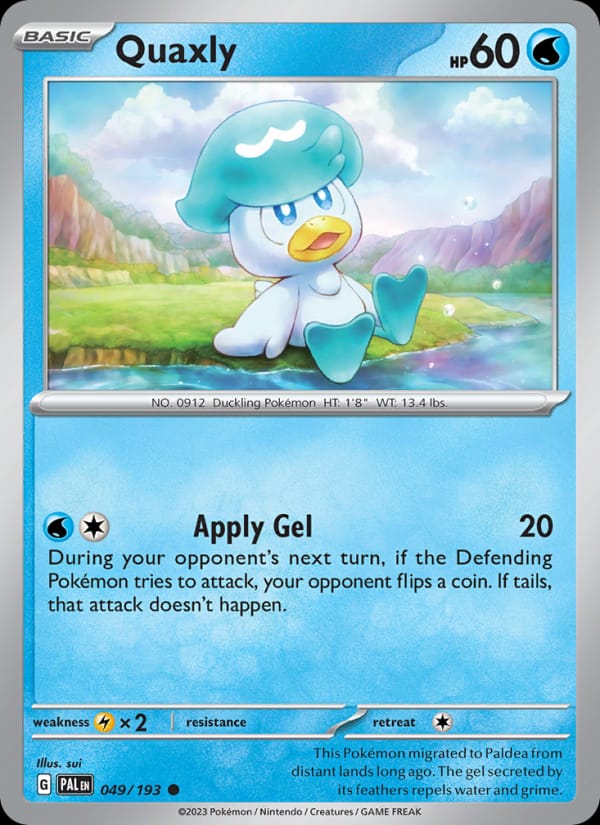 Quaxly 049/193 Paldea Evolved Pokémon card