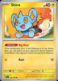 Shinx 068/193 Common – Paldea Evolved Pokémon card