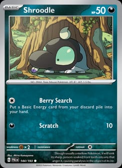 Shroodle 144/193 Common – Paldea Evolved Pokémon card