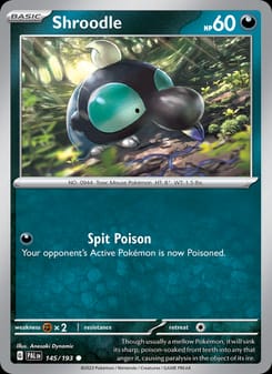 Shroodle 145/193 Common – Paldea Evolved Pokémon card