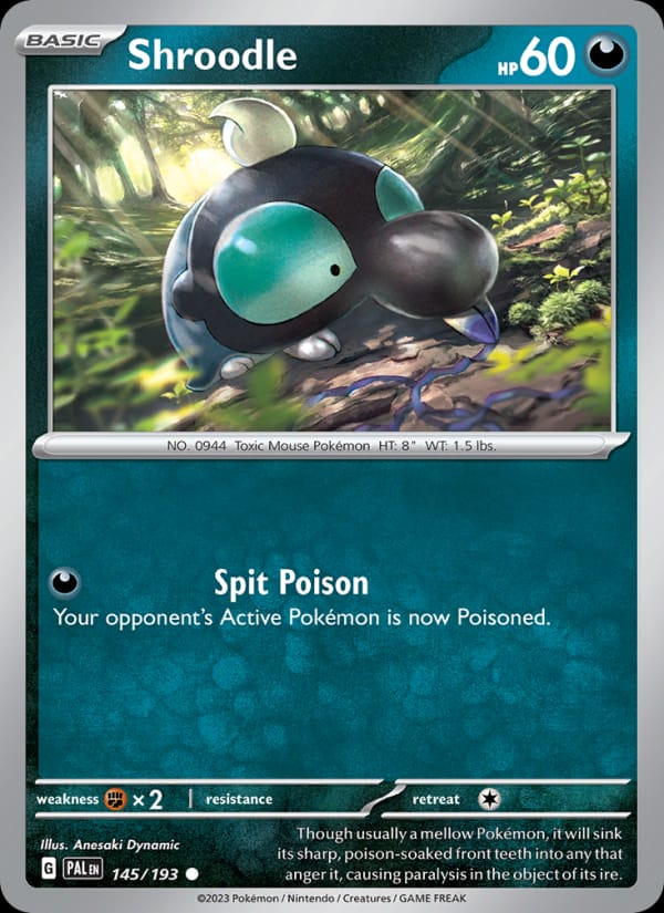 Shroodle 145/193 Paldea Evolved Pokémon card