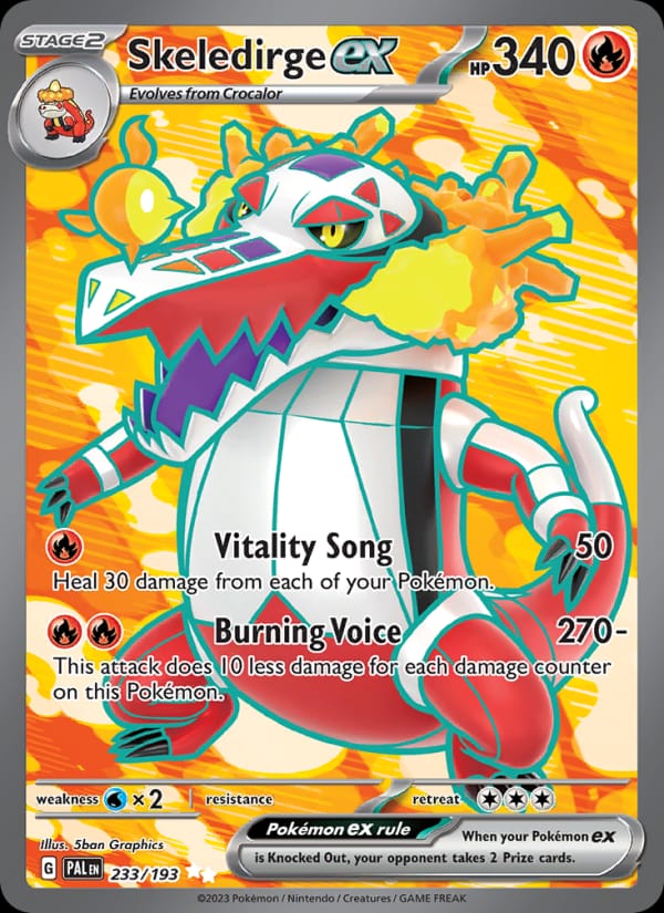Skeledirge ex 233/193 Paldea Evolved Pokémon card