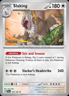 Slaking 162/193 Rare – Paldea Evolved Pokémon card