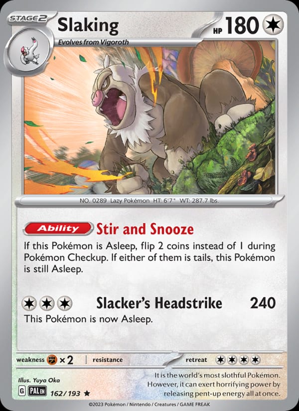 Slaking 162/193 Paldea Evolved Pokémon card