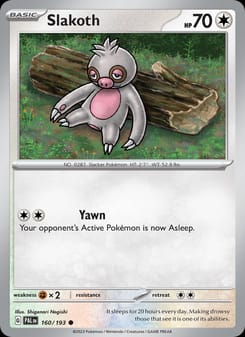 Slakoth 160/193 Common – Paldea Evolved Pokémon card