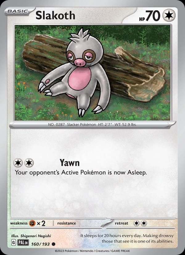 Slakoth 160/193 Paldea Evolved Pokémon card