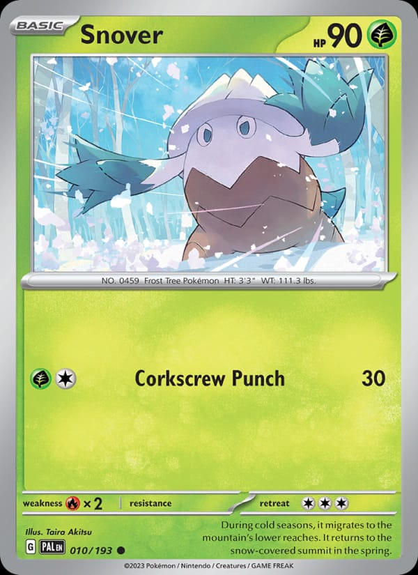 Snover 010/193 Paldea Evolved Pokémon card