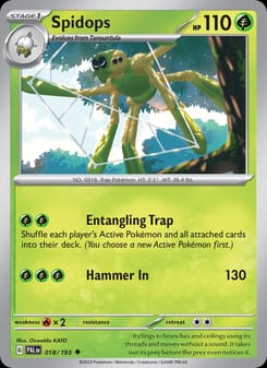 Spidops 018/193 Uncommon – Paldea Evolved Pokémon card