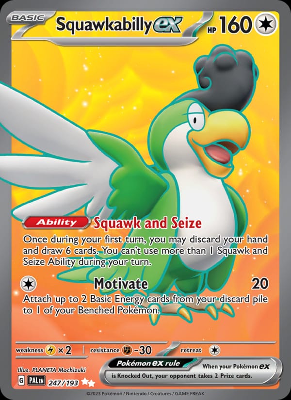 Squawkabilly ex 247/193 Paldea Evolved Pokémon card