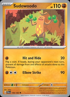 Sudowoodo 109/193 Uncommon – Paldea Evolved Pokémon card