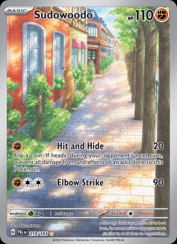 Sudowoodo 219/193 Paldea Evolved Pokémon card
