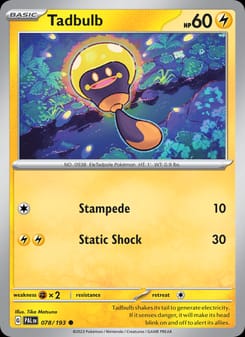 Tadbulb 078/193 Common – Paldea Evolved Pokémon card