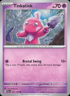 Tinkatink 102/193 Common – Paldea Evolved Pokémon card