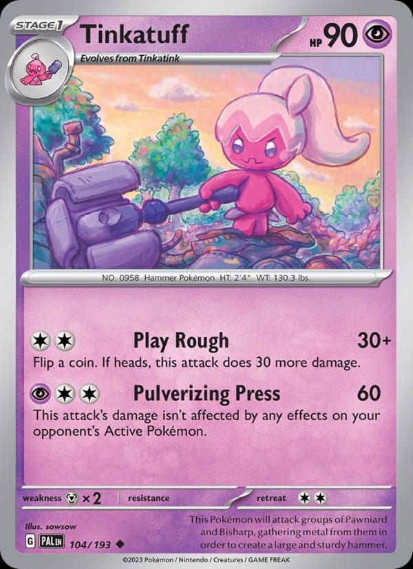 Tinkatuff 104/193 Paldea Evolved Pokémon card