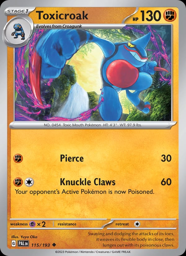 Toxicroak 115/193 Paldea Evolved Pokémon card