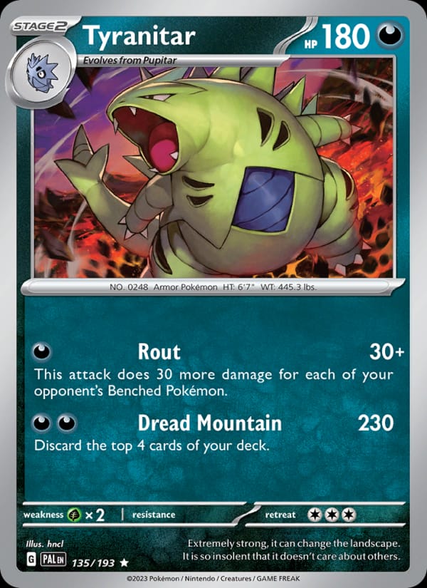 Tyranitar 135/193 Paldea Evolved Pokémon card