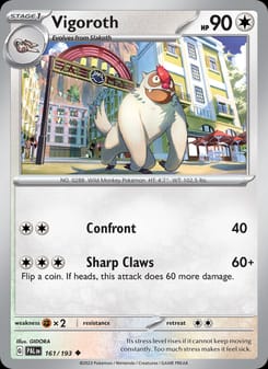 Vigoroth 161/193 Uncommon – Paldea Evolved Pokémon card