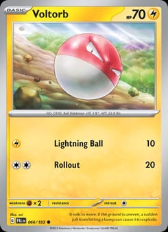 Voltorb 066/193 Common – Paldea Evolved Pokémon card