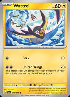 Wattrel 080/193 Common – Paldea Evolved Pokémon card