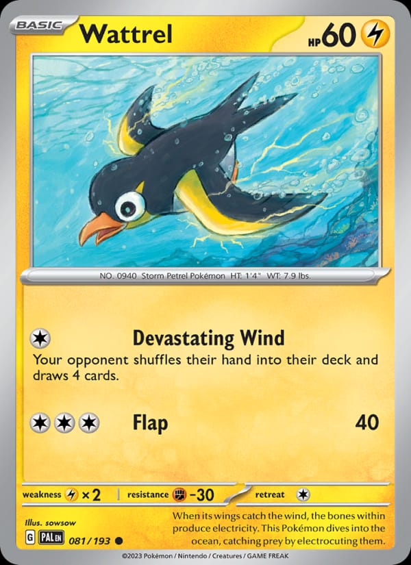 Wattrel 081/193 Paldea Evolved Pokémon card