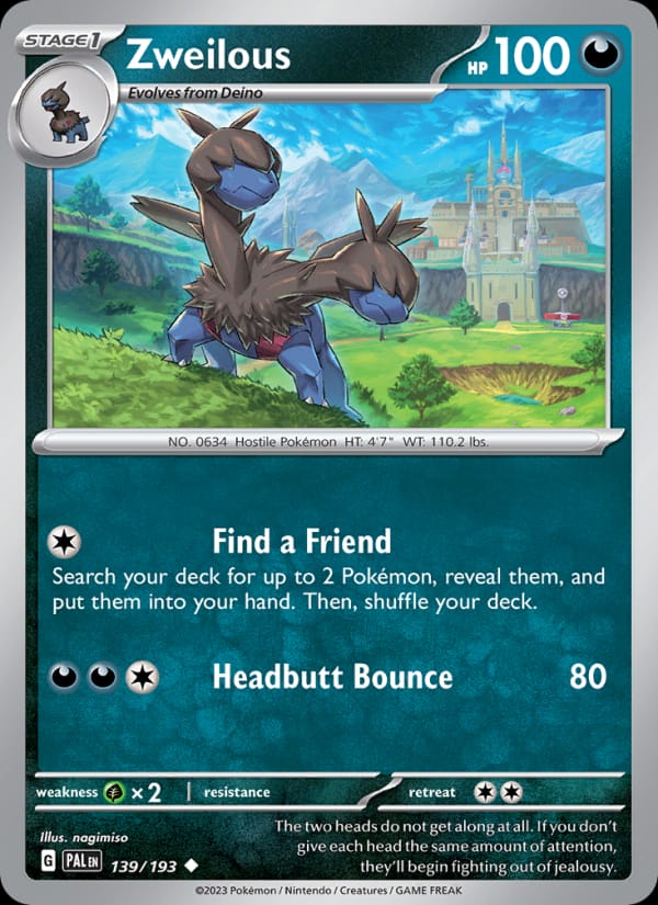 Zweilous 139/193 Paldea Evolved Pokémon card