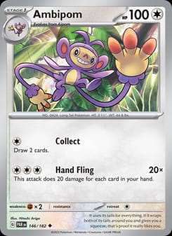 Ambipom 146/182 Uncommon – Paradox Rift Pokémon card