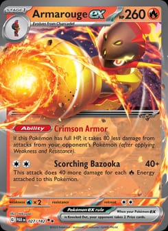 Armarouge ex 027/182 Double Rare – Paradox Rift Pokémon card