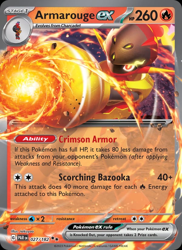 Armarouge ex 027/182 Paradox Rift Pokémon card
