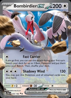 Bombirdier ex 156/182 Double Rare – Paradox Rift Pokémon card