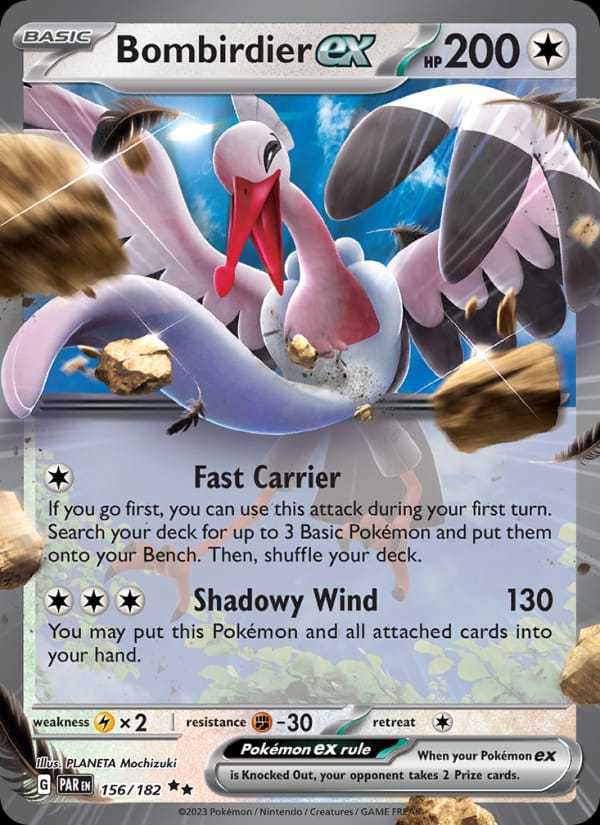 Bombirdier ex 156/182 Paradox Rift Pokémon card